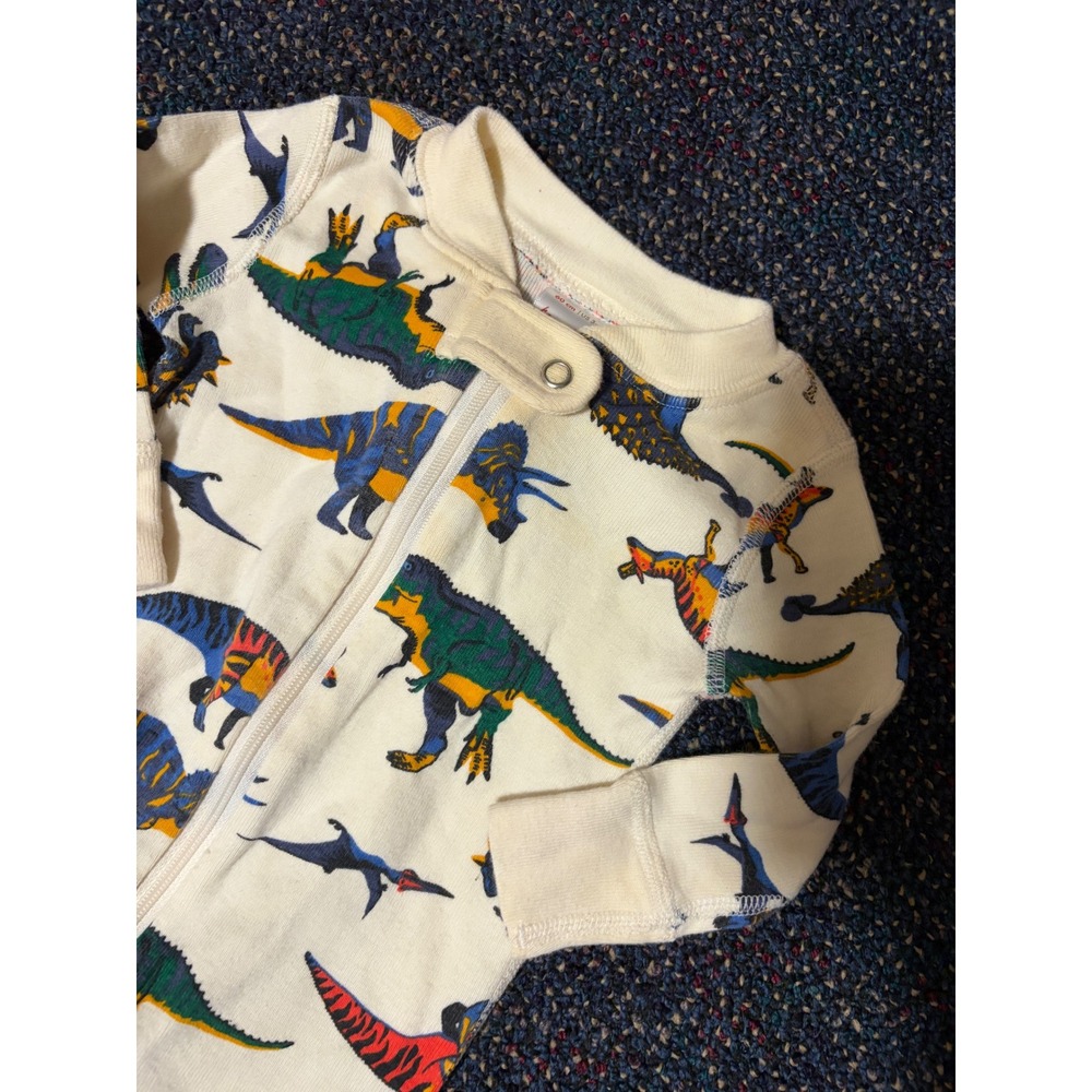 Hanna Andersson Organic Cotton Dinosaur Sleeper Pajamas Cream 3-6 Months